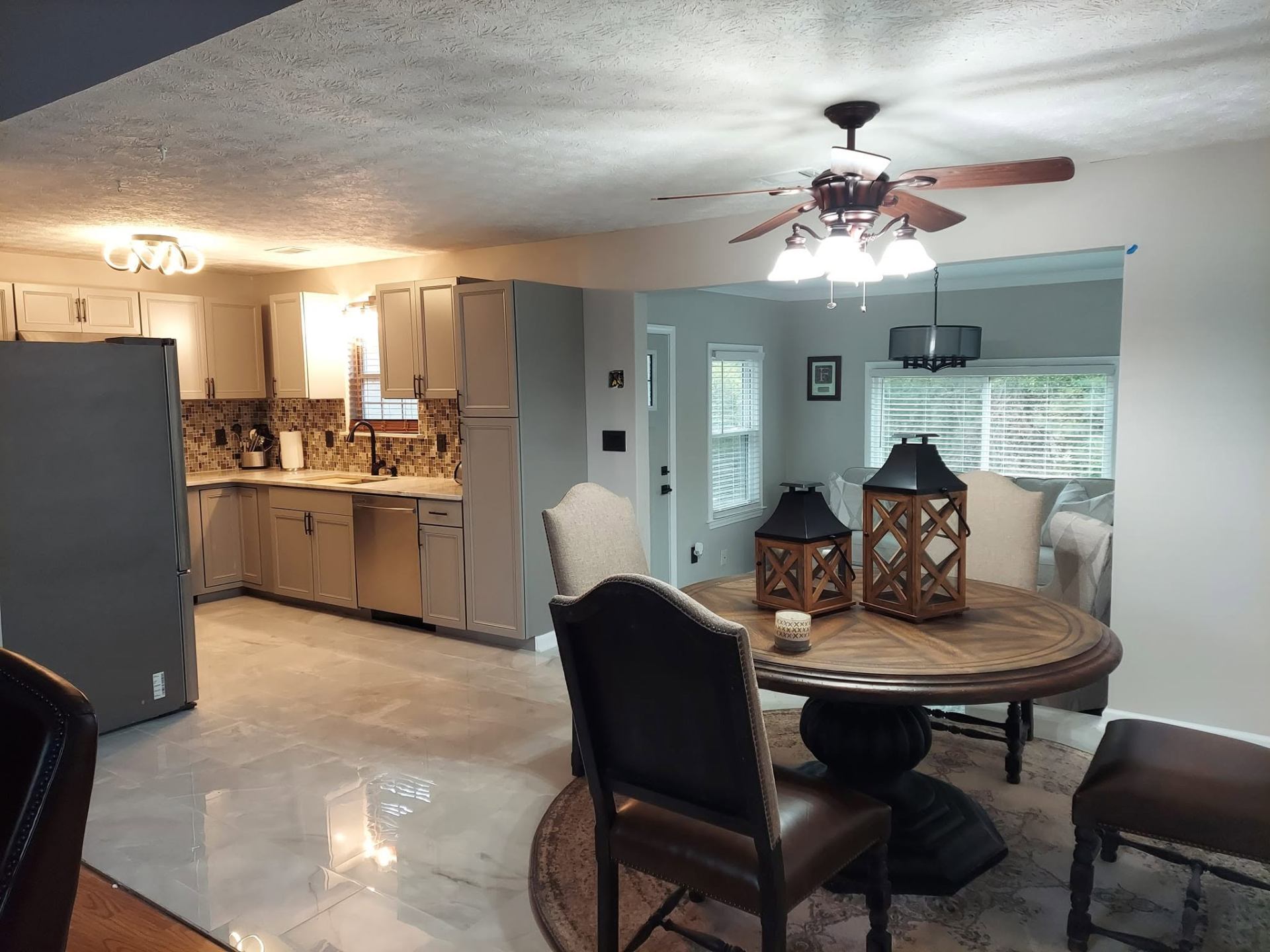 Open-concept kitchen and dining room remodel in metro Atlanta by Hamilton Helping Hands LLC